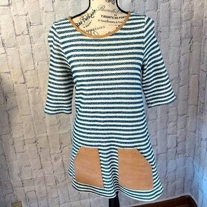 𝅺COPY - Stripped Faux Suede Pocket Dress Imported by Anthropology